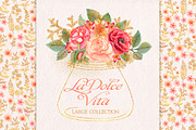 Watercolor wedding glitter flowers, an Illustration by antuanetto (Thumbnail 1 of 13)