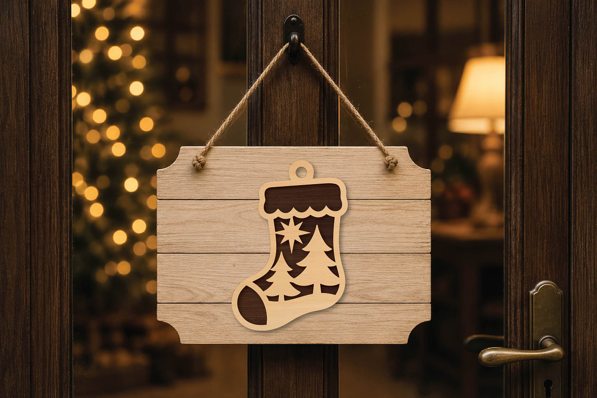 Christmas Stocking Ornament SVG, an Object Graphic by DreamPrint404 (Photo 3 of 4)