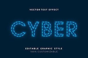 Neon Outline Tech Text Effect, a Templates & Theme by studiogstock
