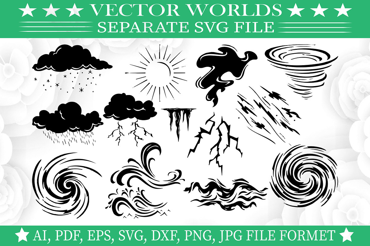 Weather Flat SVG, Weather Flat SVG, an Object Graphic by VectorWorlds (Photo 3 of 3)