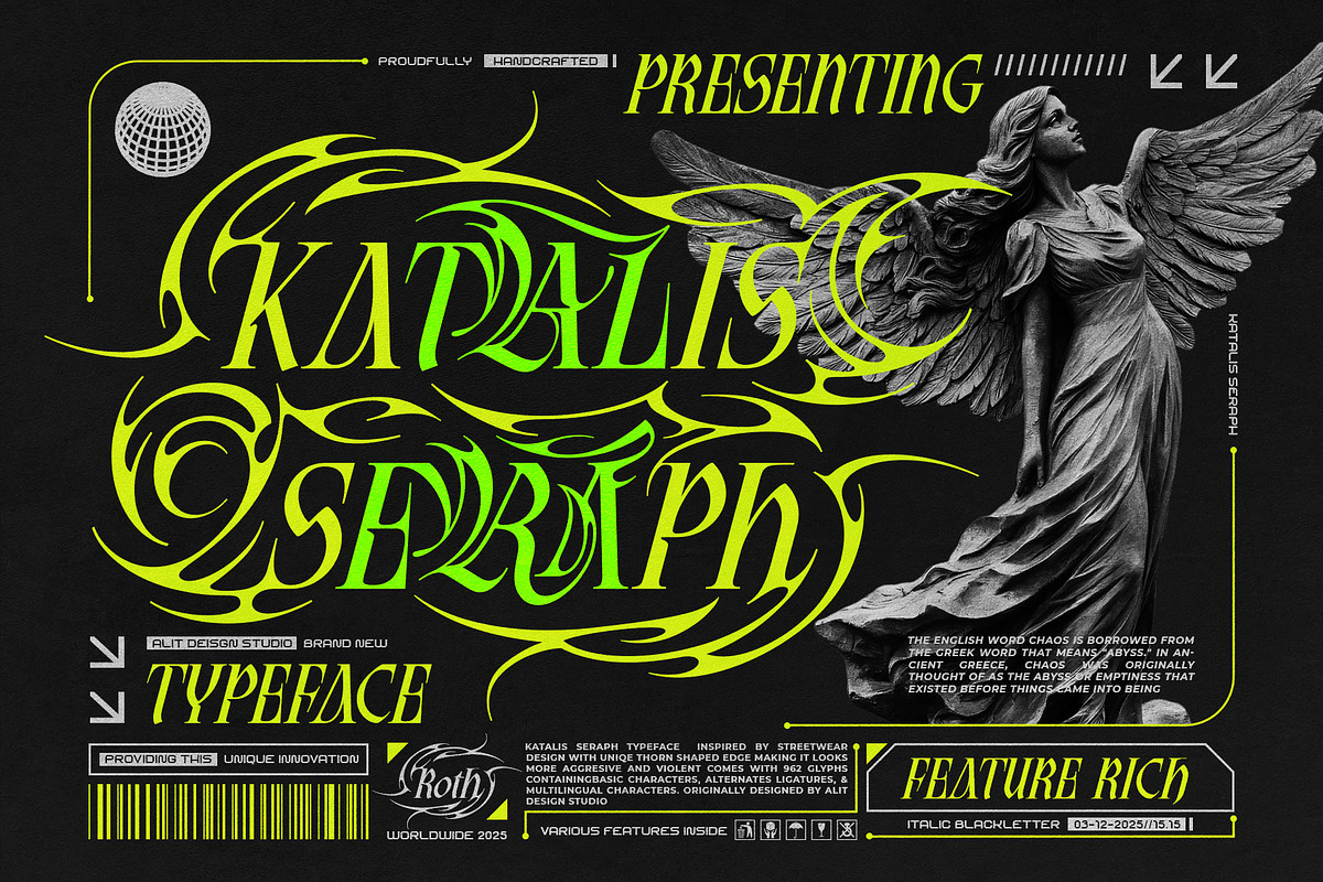 Katalis Seraph Typeface, a Blackletter Font by alit design (Photo 1 of 20)