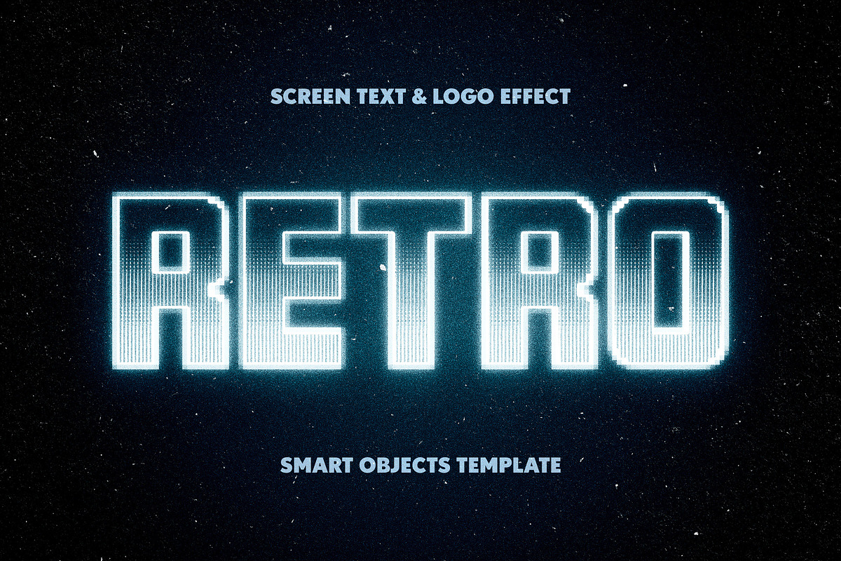 Retro Screen Text & Logo Effect, a Layer Style Add-On by Design Squad (Photo 1 of 5)
