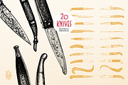 20 Knives - Hand drawn Illustrations, a Decorative Illustration by Andrea Tardivo (Thumbnail 3 of 4)