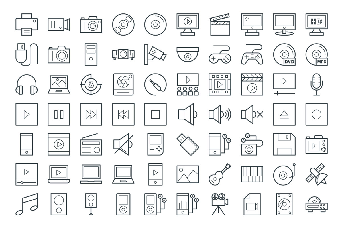 125+ Multimedia Vector Icons, an Outline Icon by Vectors Market (Photo 2 of 3)