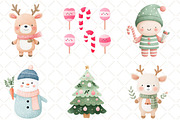 Watercolor Cute Christmas Clipart, an Illustration by Black Bird Studio (Thumbnail 5 of 6)