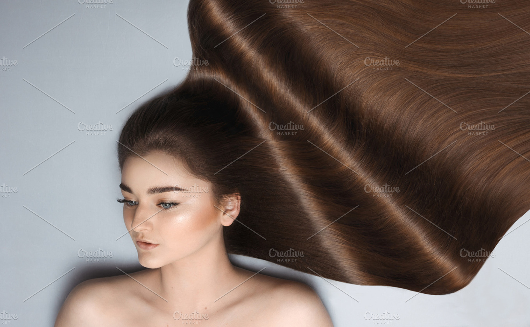 Young girl with long brown hair, a Beauty & Fashion Photo by Slava Samoilenko