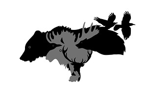 Silhouettes of animals symbol of the, an Illustration by Nenahliadava Design