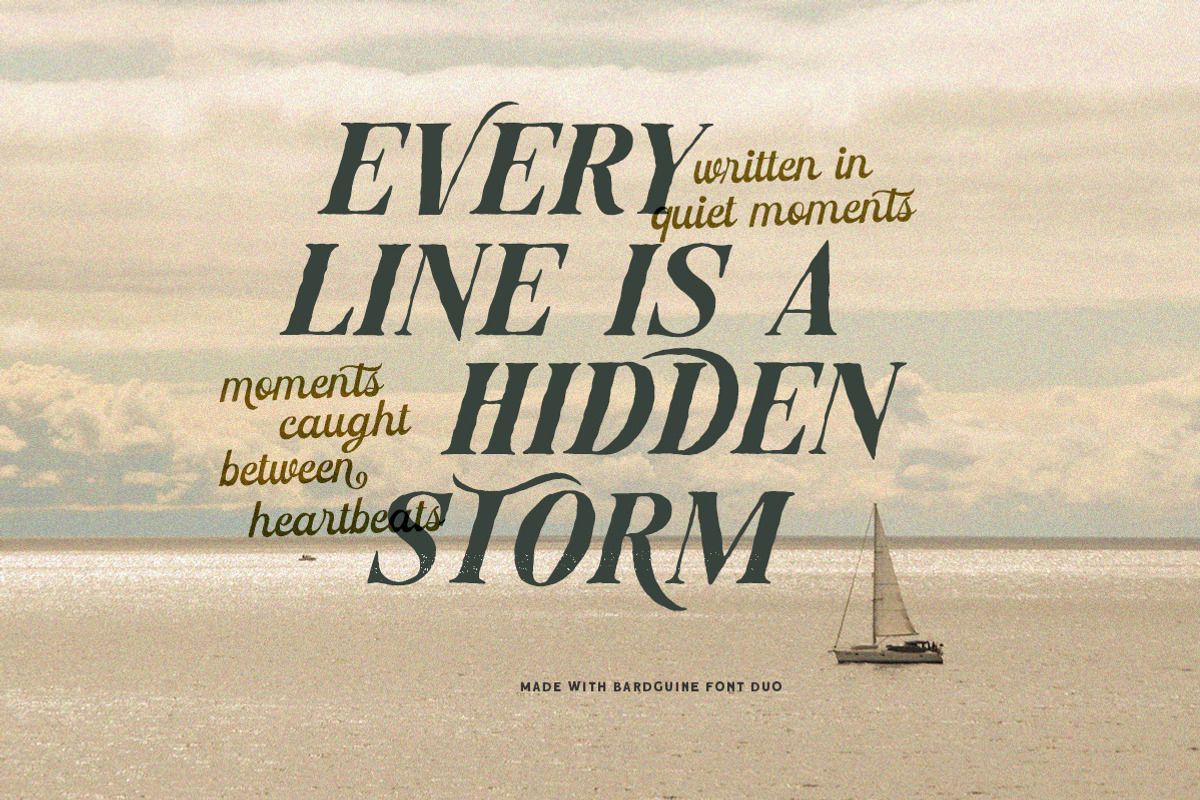Bardguine Font Duo, a Script Font by Letterhend Studio (Photo 2 of 12)