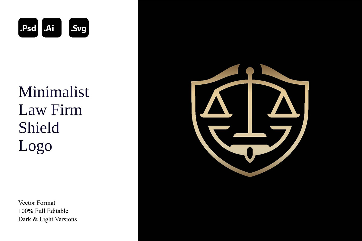 Minimalist Law Firm Shield Logo, a Branding & Logo Template by Luxury Logos (Photo 1 of 4)