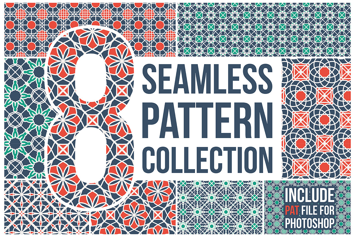8 Seamless Patterns, a Pattern Graphic by dacascas (Photo 1 of 9)