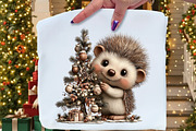 Funny Christmas Hedgehog Clipart, an Illustration by Craft Nest (Thumbnail 2 of 9)