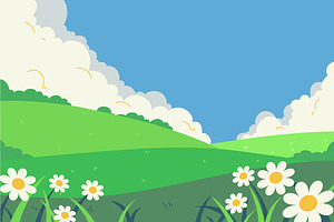 Blue Grass Hill Illustration, an Illustration by graphicook