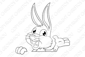 Easter Bunny Rabbit Cartoon, an Illustration by Christos Georghiou