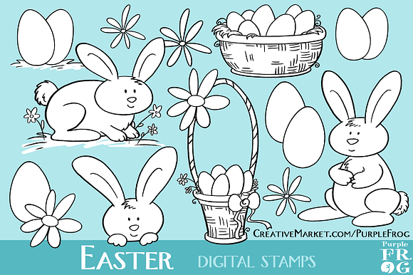 Easter Digital Stamps Brushes