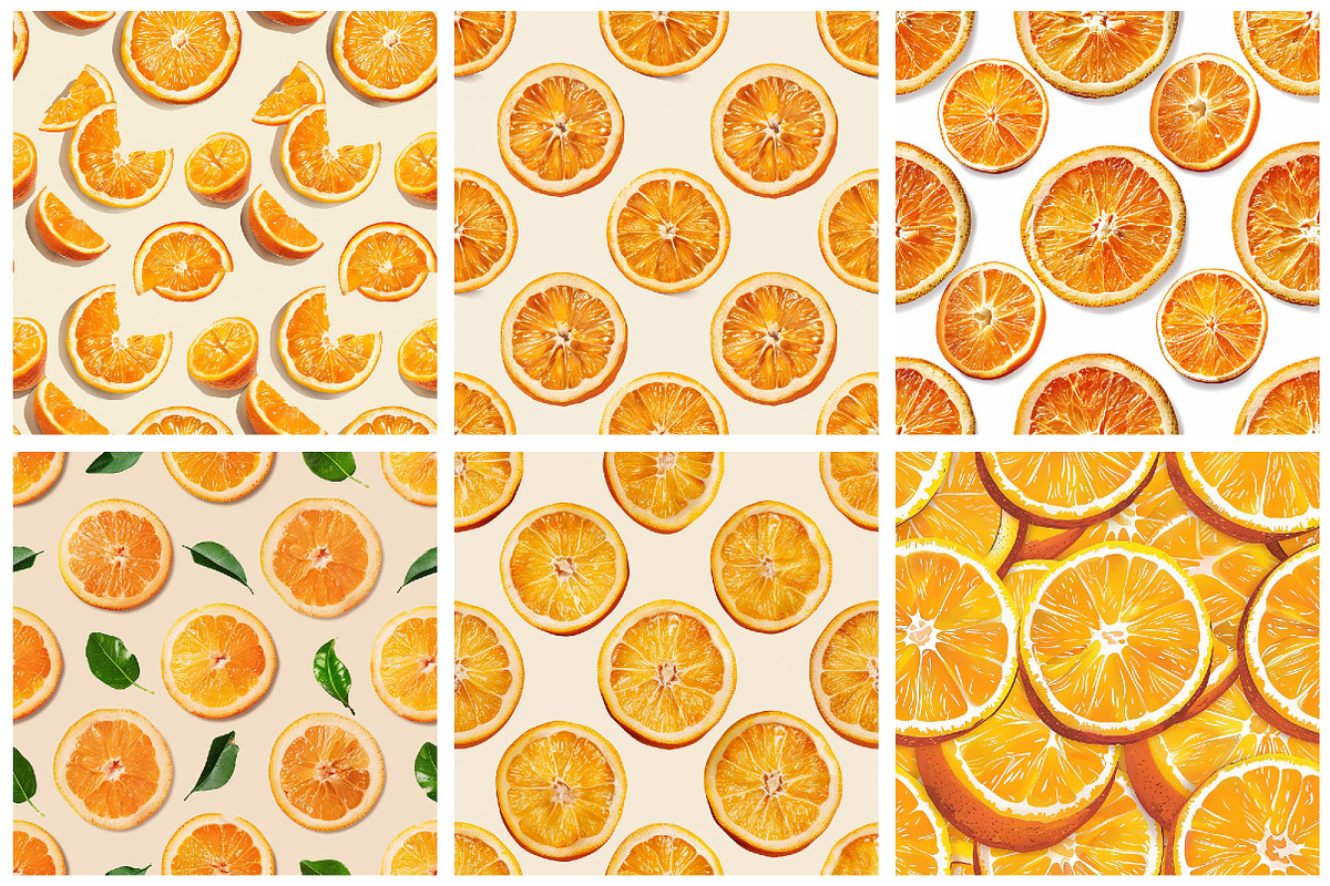 Summer Orange Slices Seamless Patter, an Illustration by DreamArtGraphic (Photo 3 of 5)