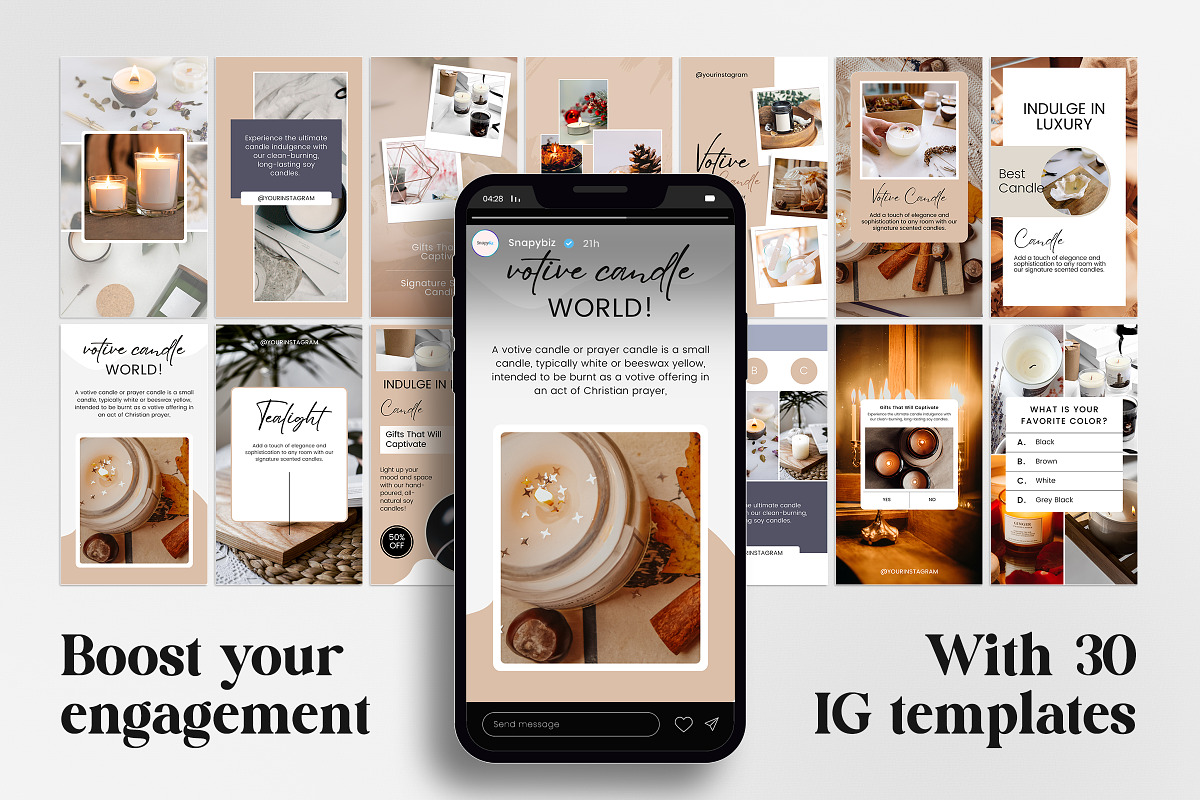 Candle Instagram Story Templates preview 3