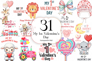 My 1st Valentine’s Day PNG Clipart, an Object Illustration by KennedyStudio