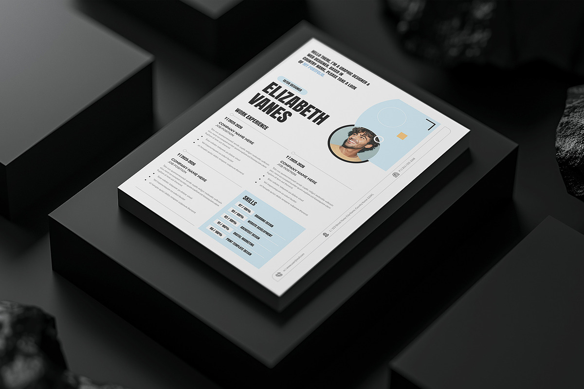 Modern Resume CV Template, a Resume Template by NorthPeak (Photo 4 of 6)