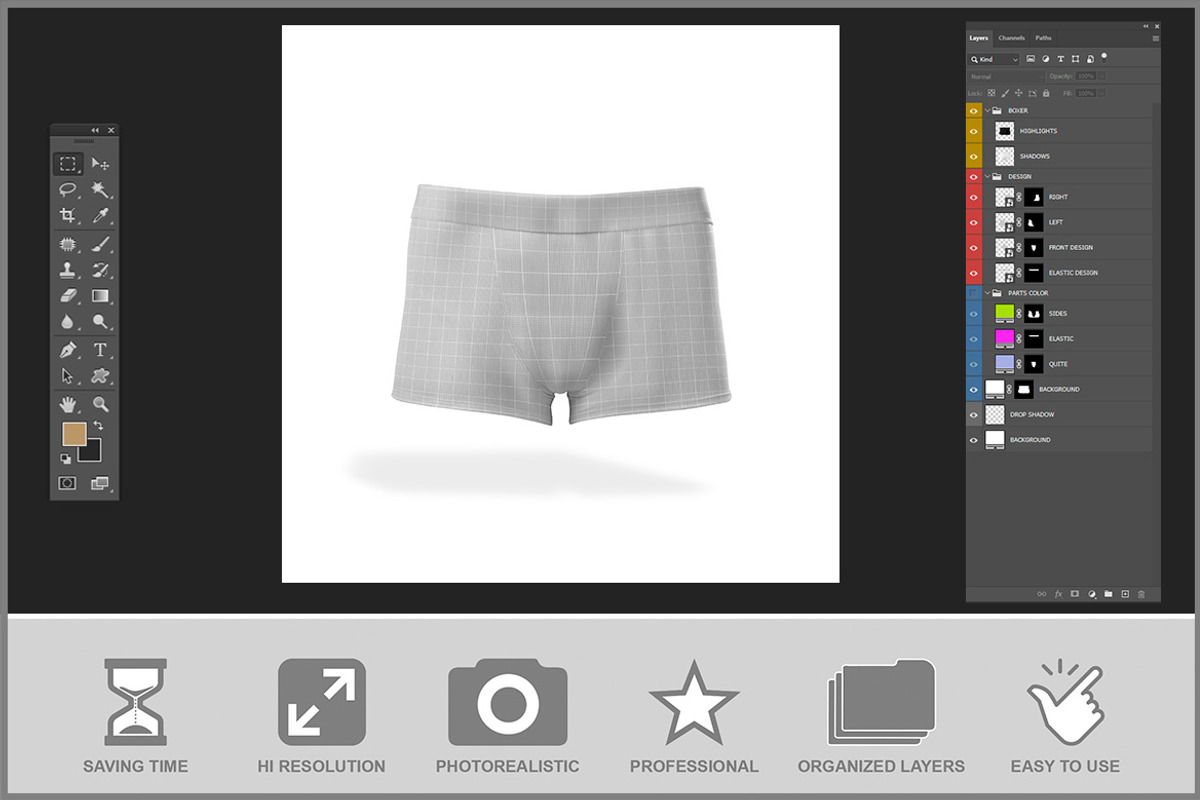 Male Boxer Mockup PSD, a Bottom Mockup by Bruno's Shop
