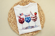 4th of July Wine Glasses PNG, a Seasonal Illustration by designcity5 (Thumbnail 2 of 4)
