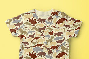 Camouflage Pattern With Animals