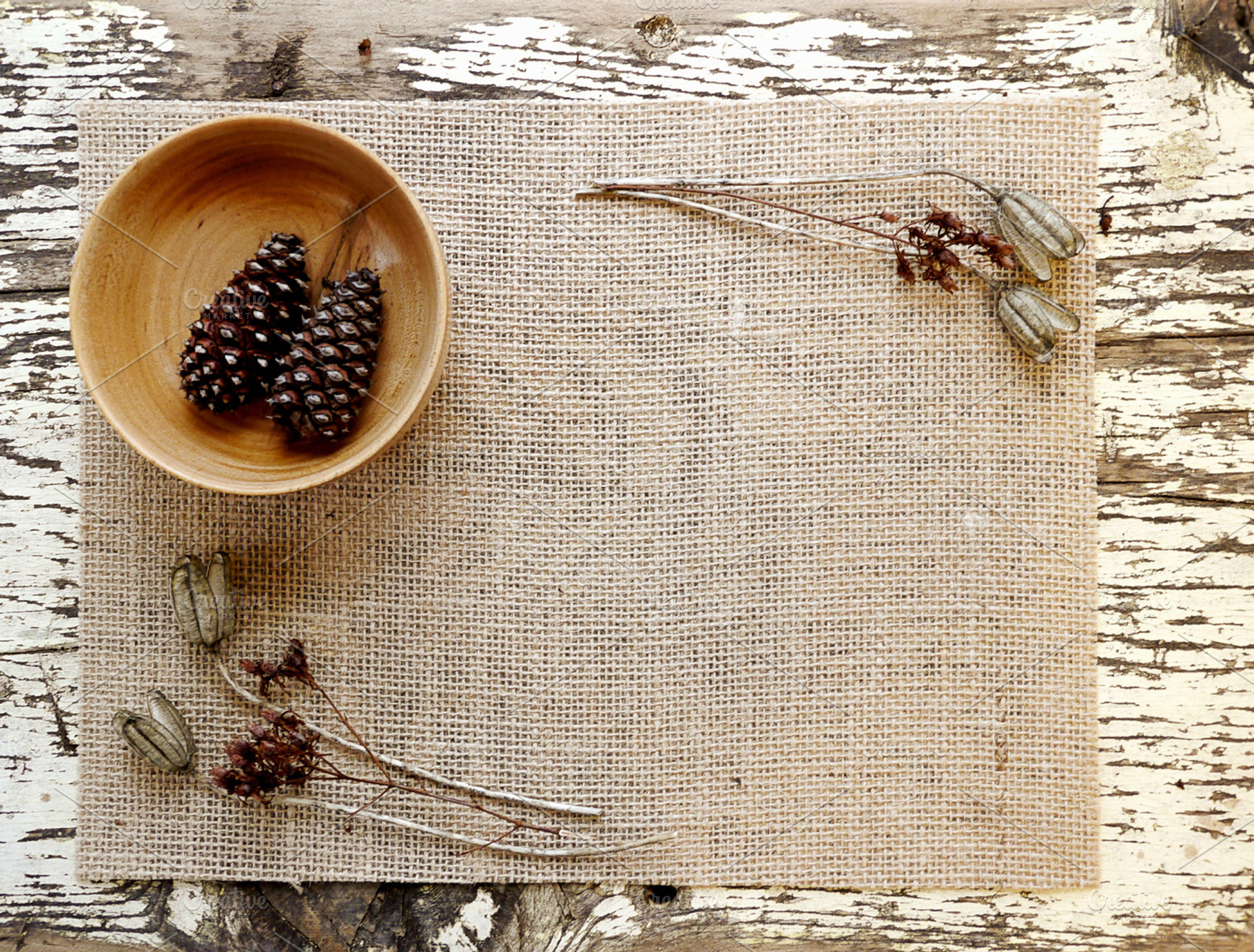 Rustic burlap featuring styled photography, rustic, and burlap, a Nature Photo by HAUTEGRAPHIQUE