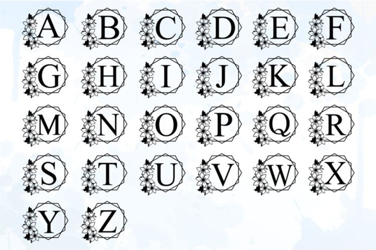 Floral Alphabet Monogram Letter SVG, a Graphic by D2PUTRI (Photo 27 of 27)