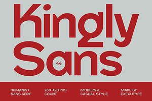Kingly Sans, a Sans Serif Font by executypeStudio