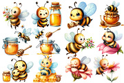 Bee Watercolor Clipart, an Illustration by Designworld (Thumbnail 4 of 5)