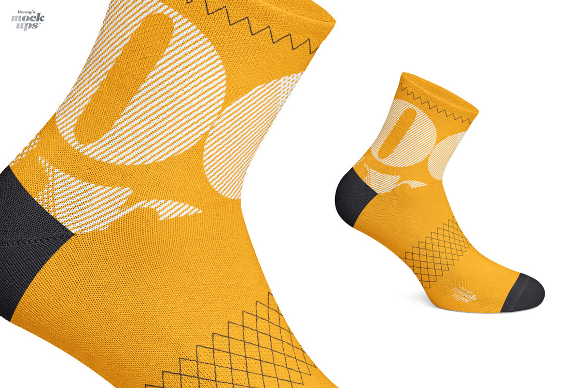 Cycling Socks 3 Types Mockup, an Apparel Mockup by Denny's Mock-ups (Photo 4 of 6)