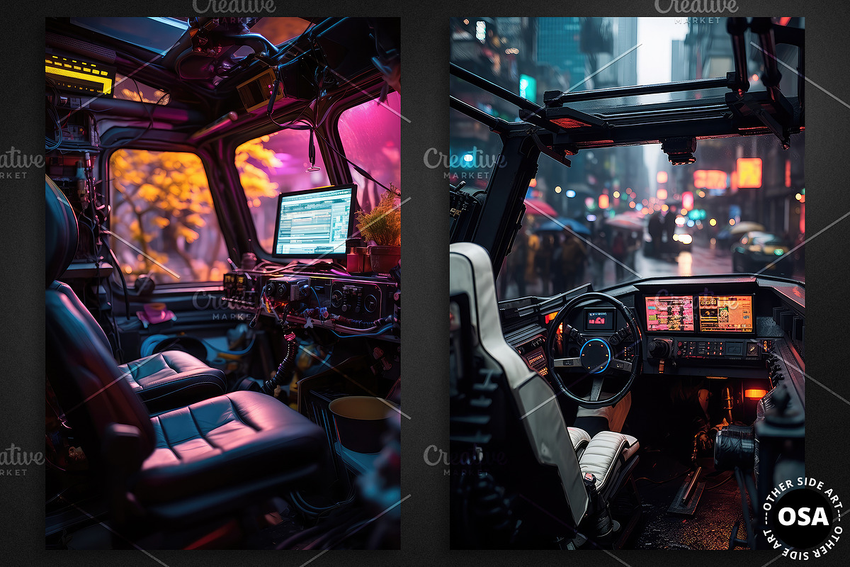 Cyberpunk Vehicle Interior Poster, a Background Graphic by Other Side Art (Photo 3 of 5)