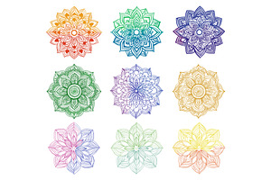 color mandalas. linear drawing, an Object Illustration by Stock-Smart-Start