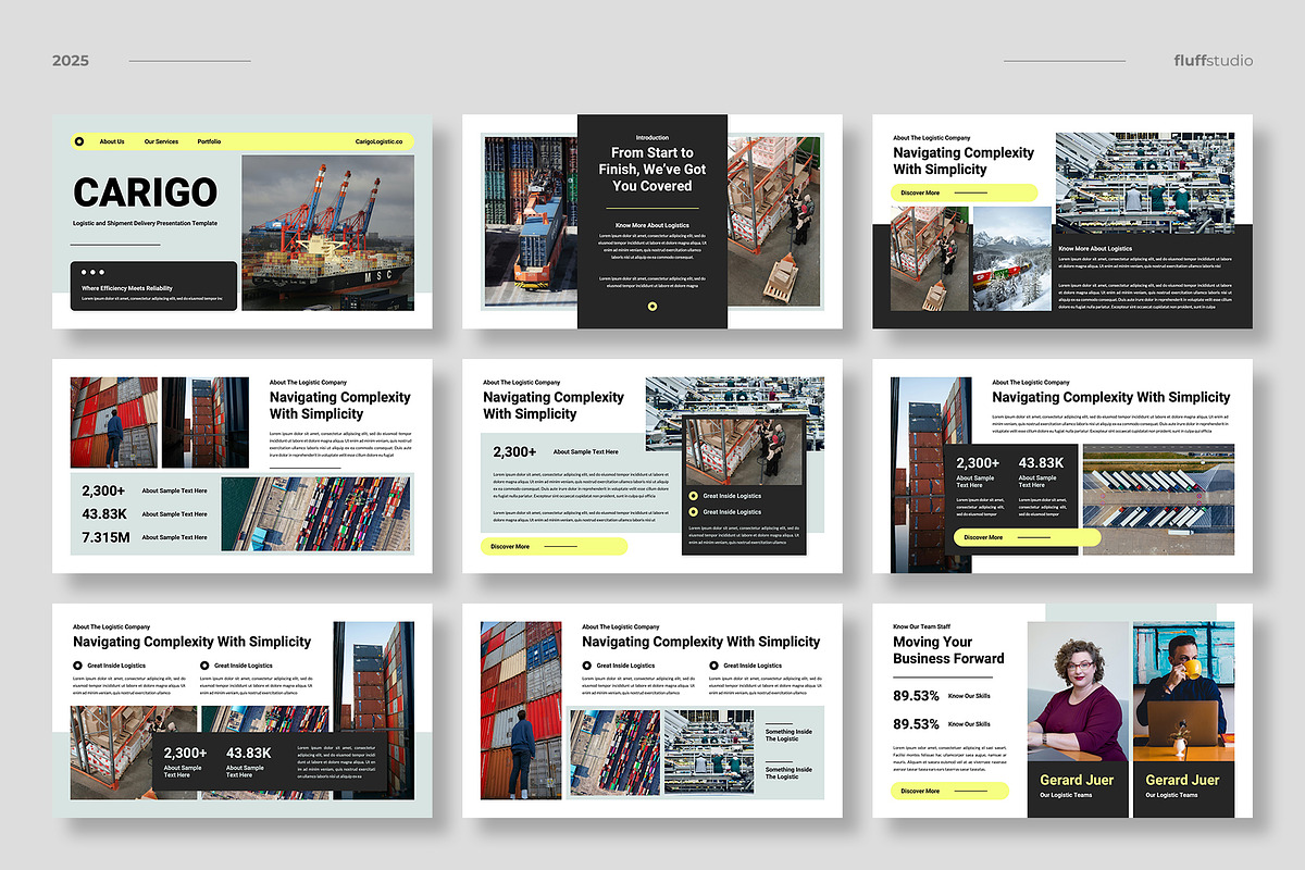 Logistics Transportation Powerpoint, a Presentation Template by fluffstudio (Photo 2 of 4)