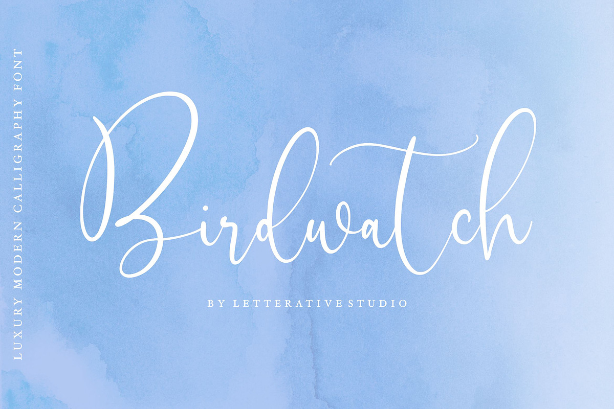 Birdwatch - Luxury Calligraphy Font, a Script Font by Letterative Studio (Photo 1 of 7)