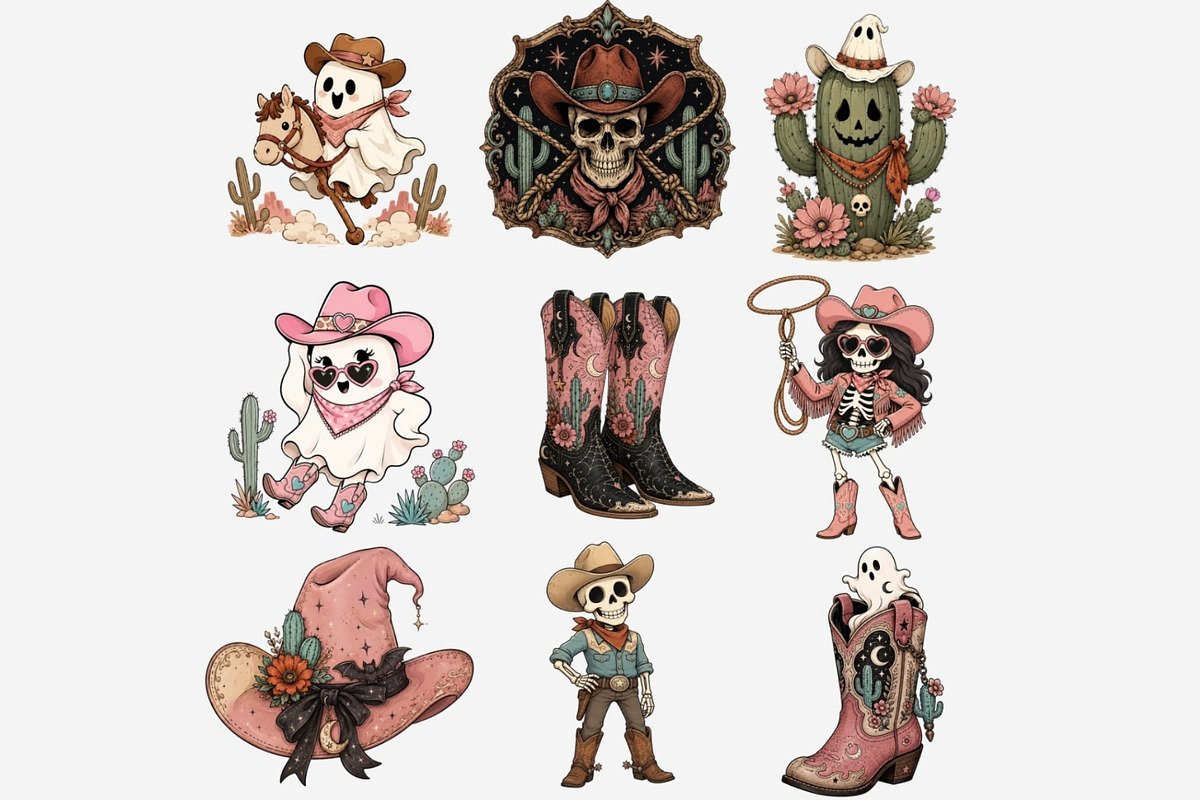 Western Gothic Cowboy Halloween, a Seasonal Illustration by Tanya Kart (Photo 6 of 10)