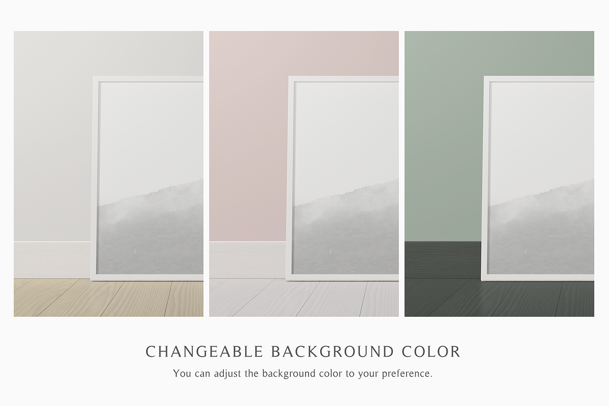 1x1 Square Frame Mockup on Floor, a Household Mockup by Lelu Art Design (Photo 9 of 11)