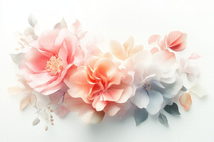 Watercolor floral bouquet featuring, a Photo by Pavel_design