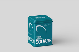 Square Tin Mockup