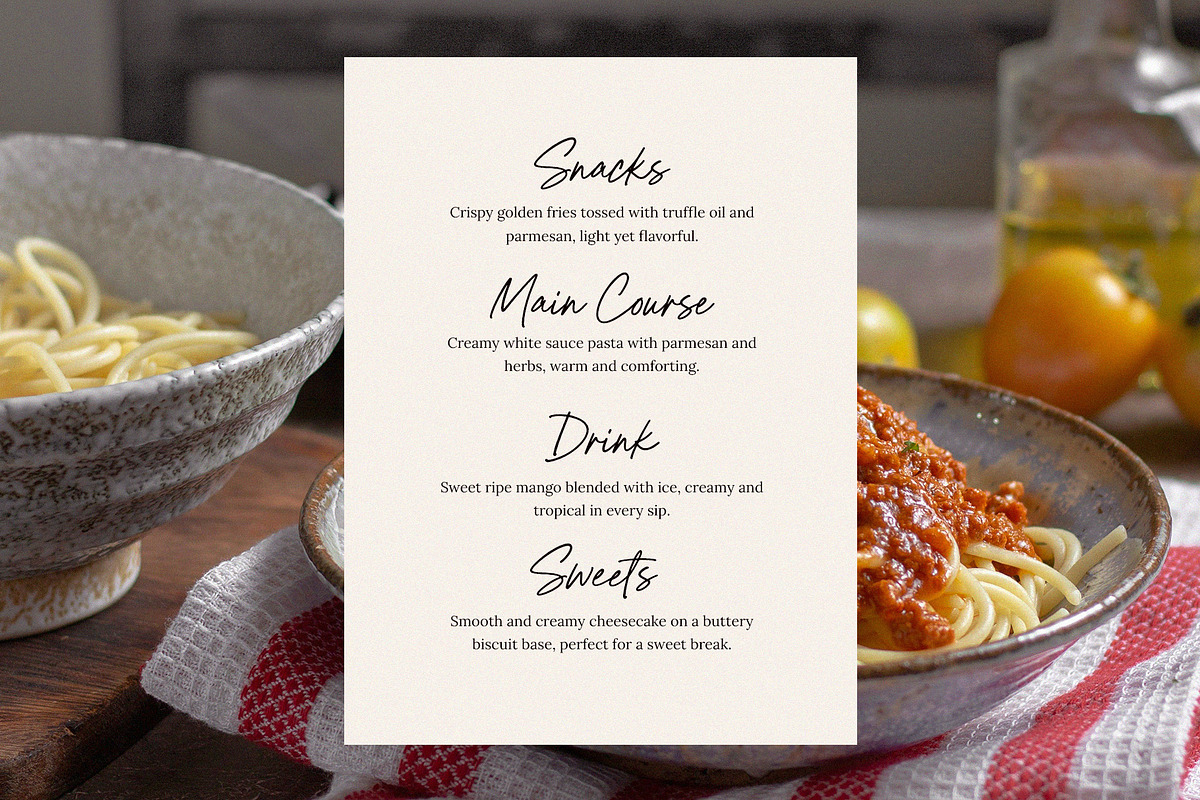 Tomato Pasta Handwritten Font, a Handwritten Font by Seagulls Creative (Photo 7 of 11)