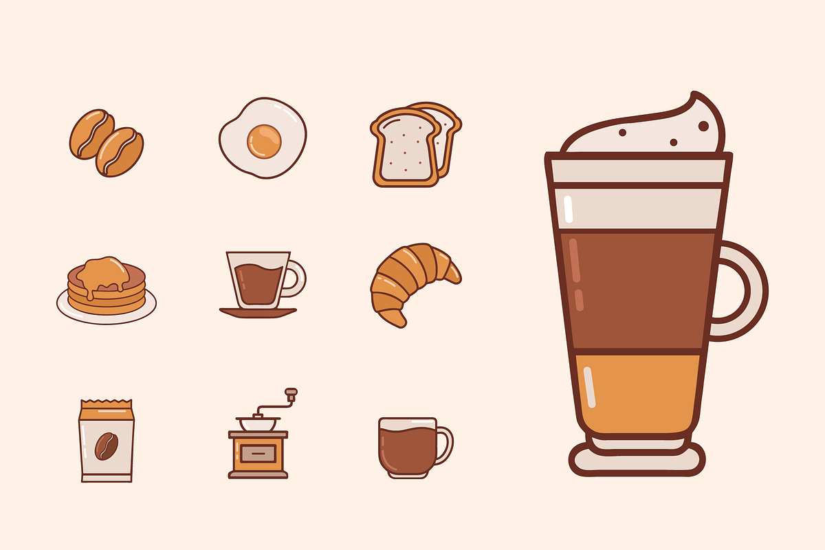 Coffee Culture Icons Set, a Templates & Theme by studiogstock (Photo 3 of 4)