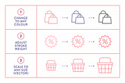 Shopping Line Icons, an Outline Icon by Made by Made (Thumbnail 3 of 7)
