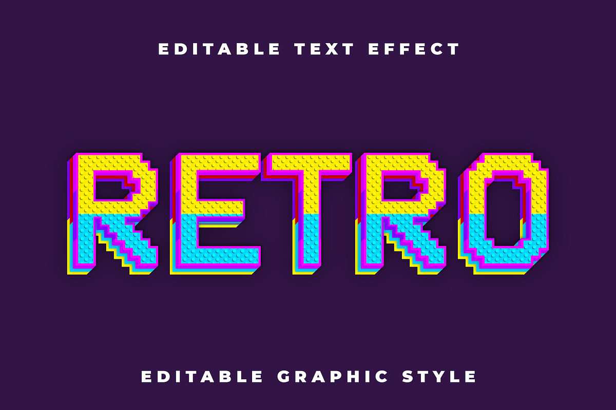 Pixel 3D Layered Text Effect preview 3