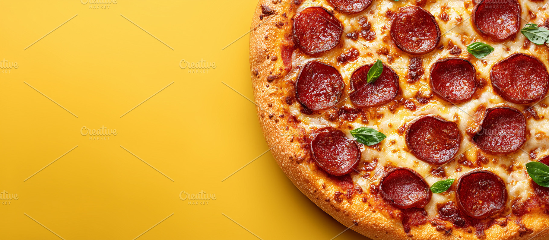 Close up of a hot pepperoni pizza, a Food & Drink Photo by MistyDay