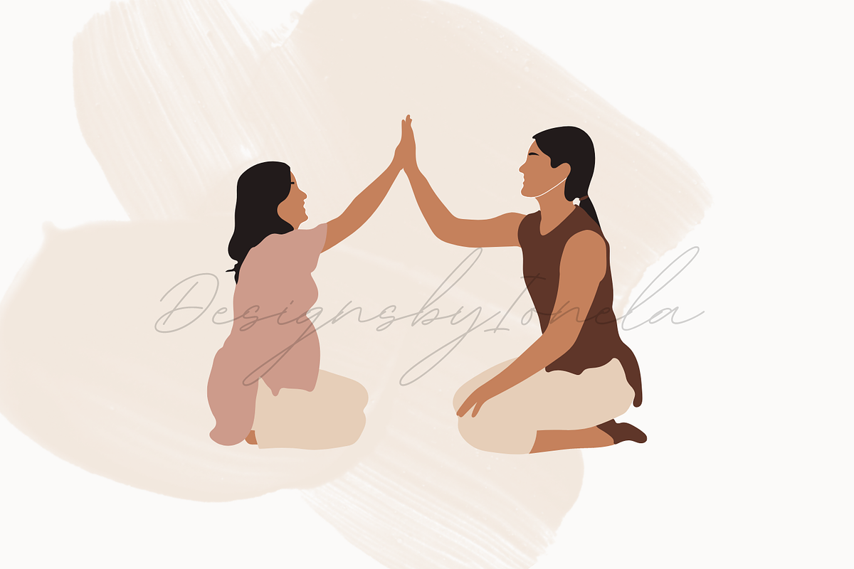 Pregnant Woman and Doula Childbirth, a Healthcare Illustration by designsbyionela (Photo 3 of 3)