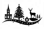 Christmas silhouette illustration, an Illustration by Amazin_art (Thumbnail 8 of 21)