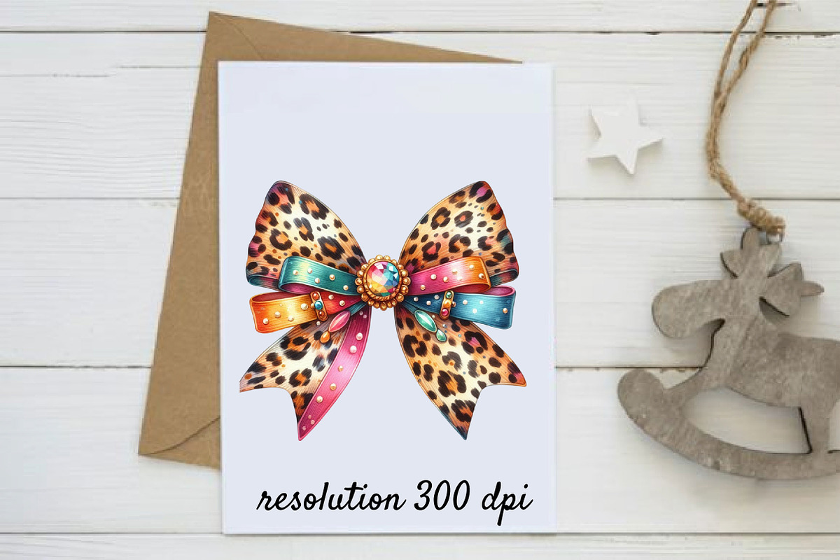 Watercolor Leopard Bows Clipart PNG, a Work Illustration by SinaCreation (Photo 5 of 5)