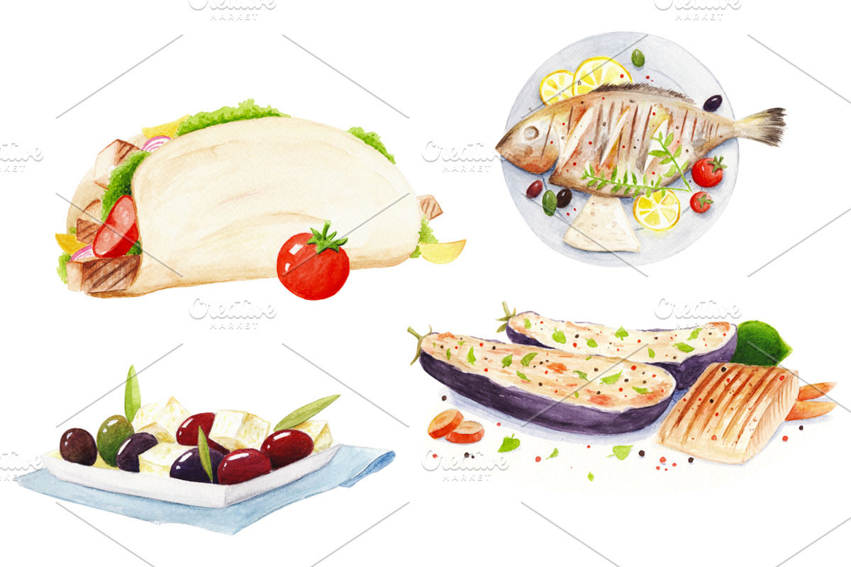 Traditional greek food, an Animal Illustration by Nicolai-works (Photo 2 of 3)