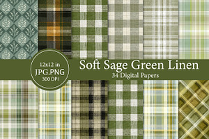 Soft sage green linen pattern, an Illustration by Designworld