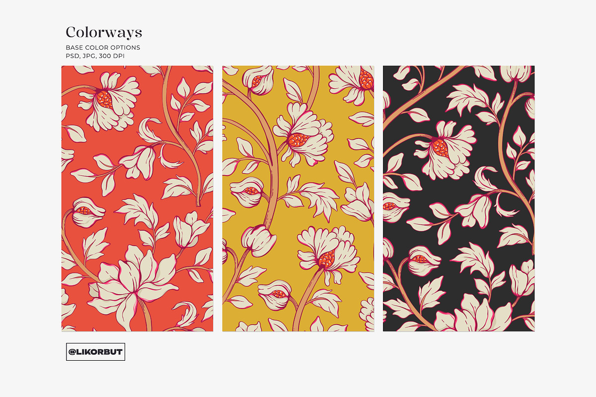 Morris Style Medieval Floral Pattern, a Pattern Graphic by likorbut (Photo 8 of 13)