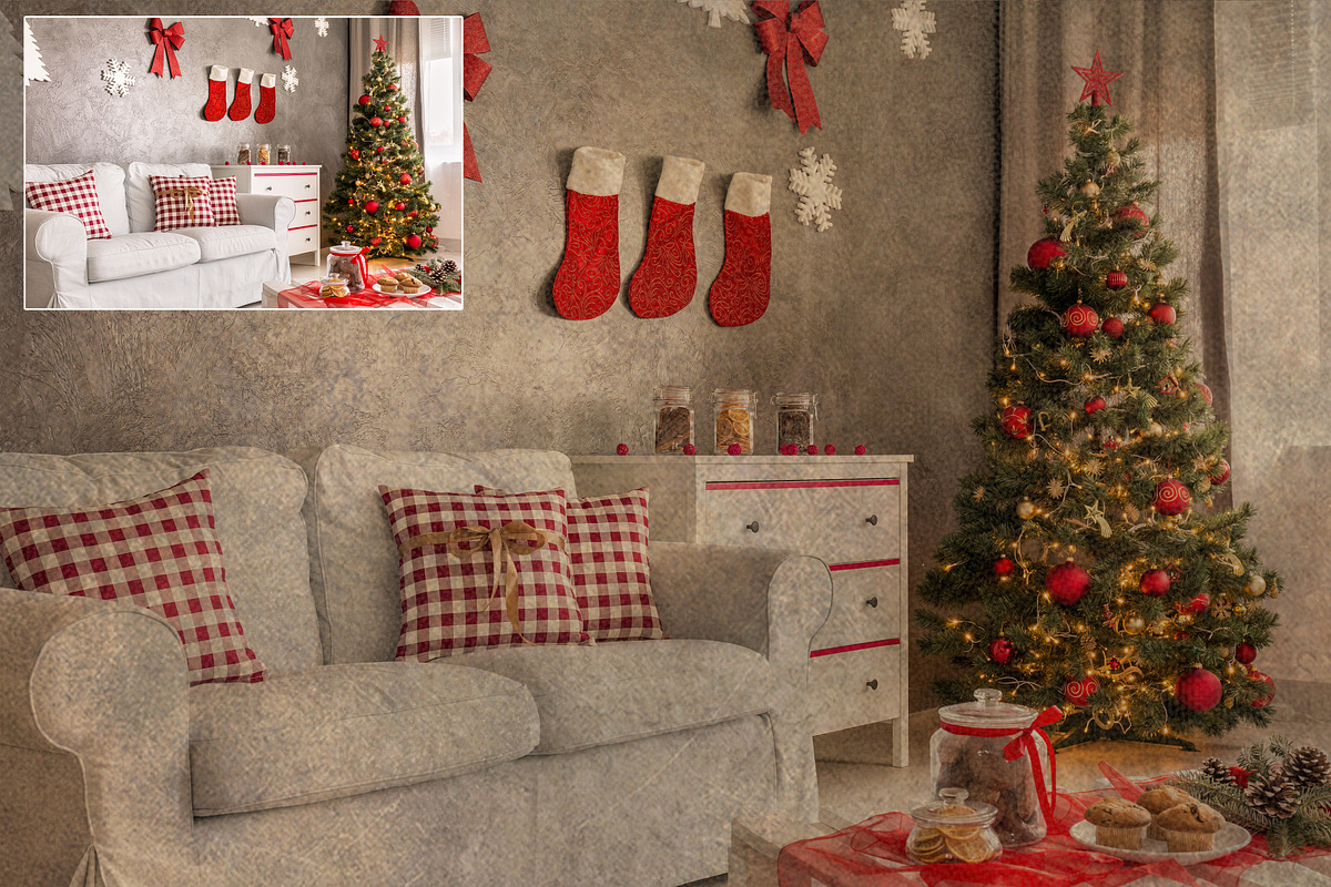 Retro Christmas EFFECTS & BRUSHES PS, a Layer Style Add-On by Alexiva (Photo 13 of 14)